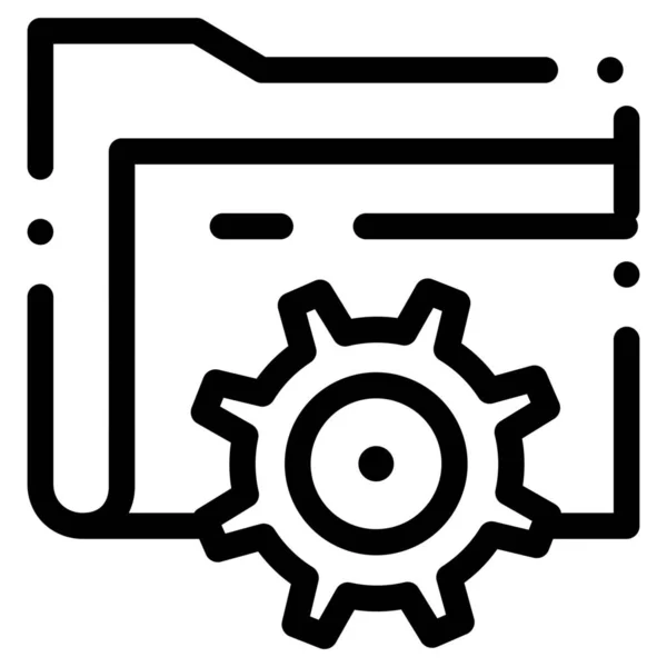 Computing Folder Gear Icon Στην Κατηγορία Εκπαίδευσης Σχολικής Εκπαίδευσης — Διανυσματικό Αρχείο