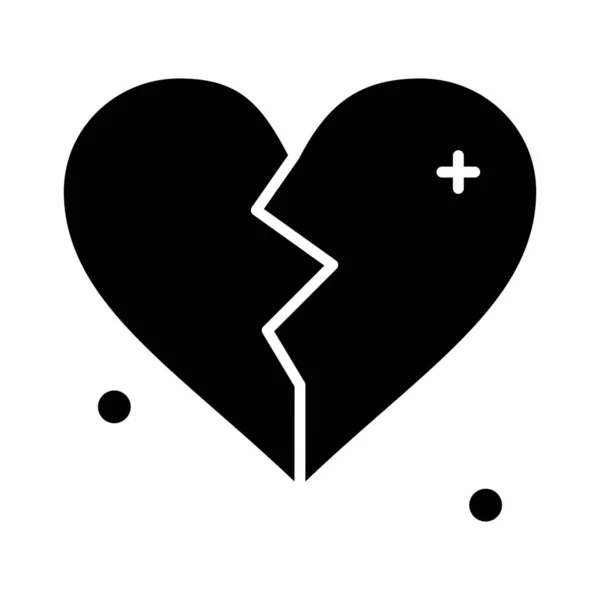 Браун Значок Кохання Серця Суцільному Стилі — стоковий вектор