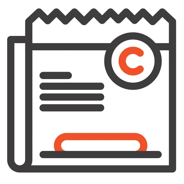 Copiar Icono Del Archivo Copyright Estilo Esquema — Archivo Imágenes Vectoriales