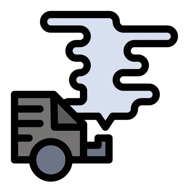Иконка Эмиссии Автомобиля Стиле Заполненного Контура — стоковый вектор