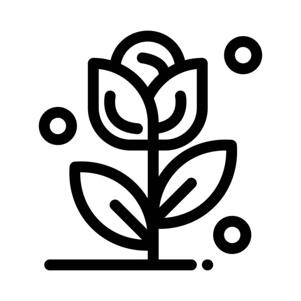 День Квітка Любові Значок Контурному Стилі — стоковий вектор