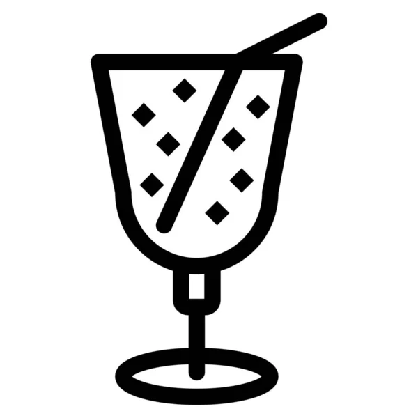 Playa Bebida Jugo Icono Estilo Del Esquema — Vector de stock