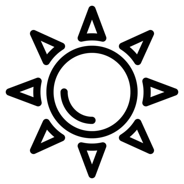 Strandleuchtende Sonnensymbole Umrissstil — Stockvektor