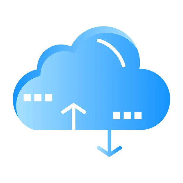 Icône Données Cloud Computing Dans Style Plat — Image vectorielle