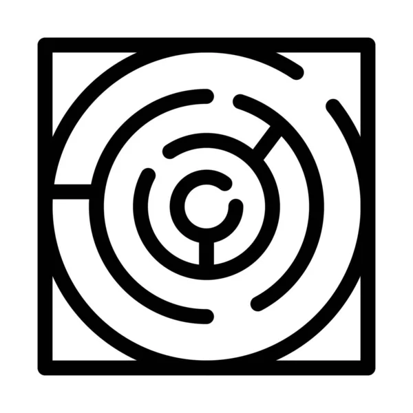 Labyrinth Maze Symbol Umrissstil — Stockvektor