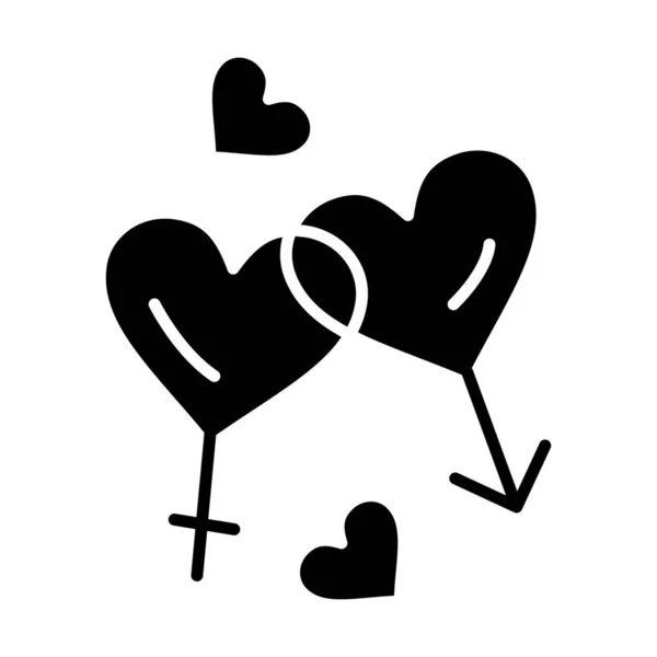 Сердце Любовь Человек Икона Твердом Стиле — стоковый вектор