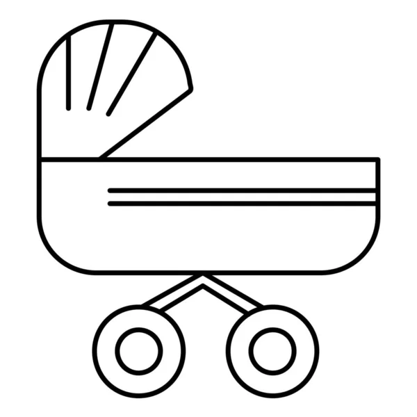 Baby Kids Duwen Pictogram Omtrek Stijl — Stockvector