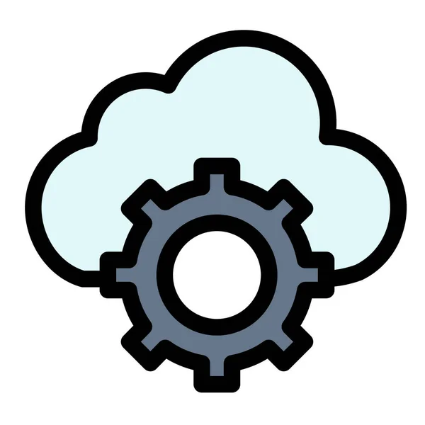 Cloud Computing Settings Icon Abstract Category — Stock Vector