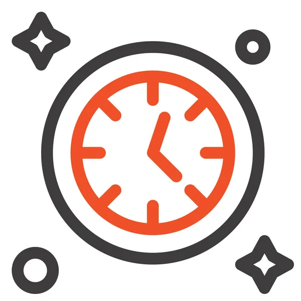 Ρολόι Ώρα Ρολόι Εικονίδιο Στυλ Περίγραμμα — Διανυσματικό Αρχείο