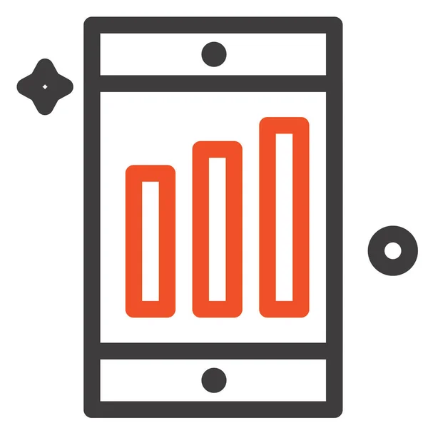 Cell Chart Mobile Icon Outline Style — Stok Vektör