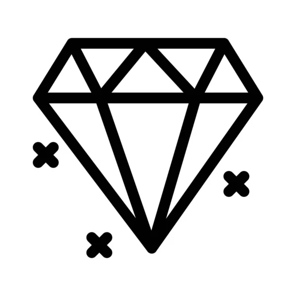 Jour Icône Bijoux Diamant Dans Style Contour — Image vectorielle