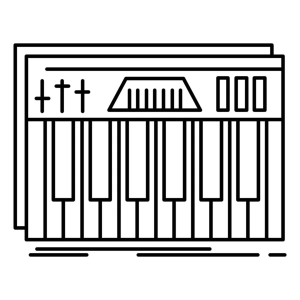 Icono Teclado Diseño Controlador Estilo Esquema — Vector de stock