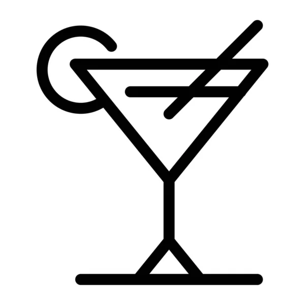Icona Del Succo Del Giorno Cocktail Stile Contorno — Vettoriale Stock