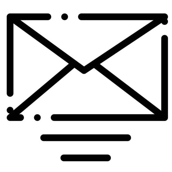 Email Mail Testo Icona Stile Contorno — Vettoriale Stock