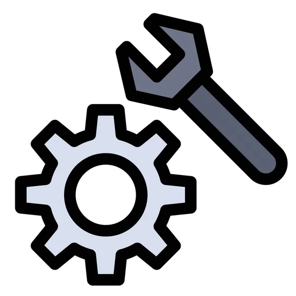 Gear Setting Wrench Icon Abstract Category — Stock Vector