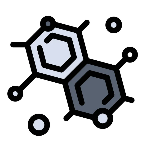 Икона Молекулярной Науки Химика Стиле Заполненного Контура — стоковый вектор