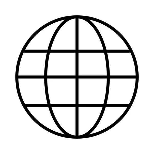 Ikona Mapy Globu Ineternet Zarysie — Wektor stockowy