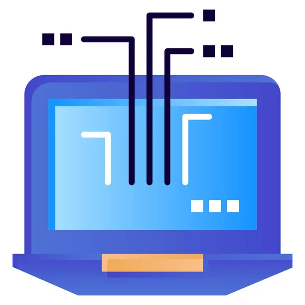 Ikona Komputera Laptop Stylu Płaskim — Wektor stockowy