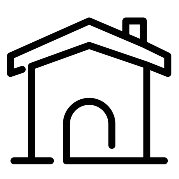 Κτίριο Κατασκευή Σπίτι Εικονίδιο Στυλ Περίγραμμα — Διανυσματικό Αρχείο