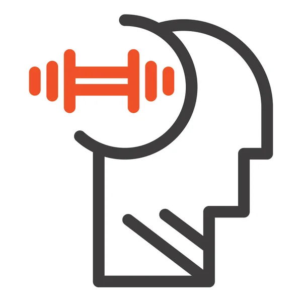 Daubbell Head Training Icon Outline Style — Wektor stockowy