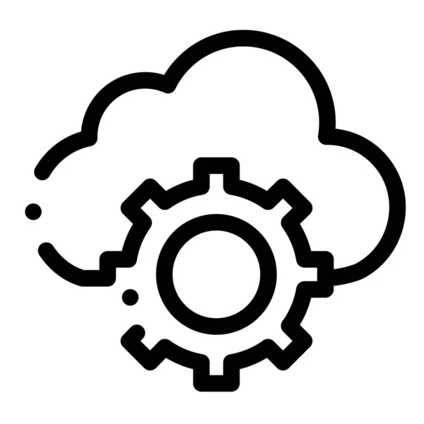 Иконка Настроек Облачных Вычислений Стиле Контура — стоковый вектор