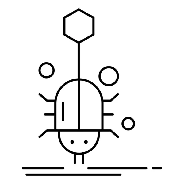 Иконка Кибер Насекомого Стиле Наброска — стоковый вектор