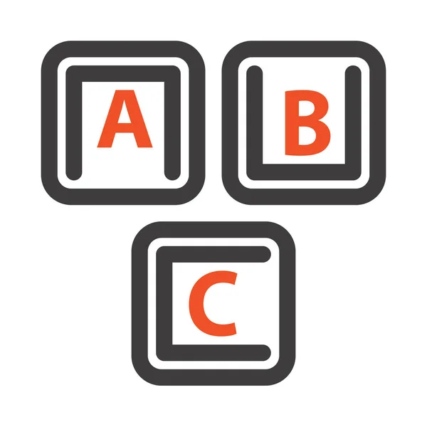 Abc Alphabet Basic Icon Outline Style — Wektor stockowy