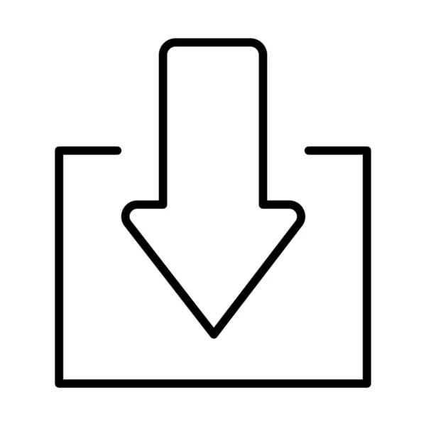 Flèche Vers Bas Icône Téléchargement Dans Style Contour — Image vectorielle