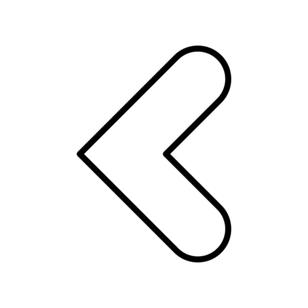 Pfeil Zurück Backword Symbol Outline Stil — Stockvektor