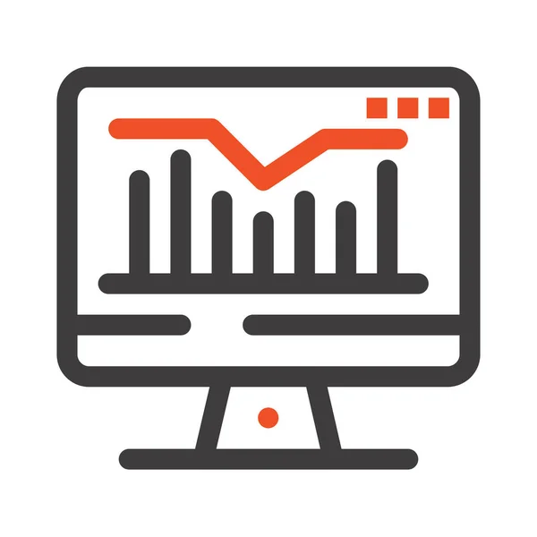 Ikona Monitoru Grafu Počítače — Stockový vektor