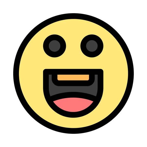 Emojis Χαρούμενο Εικονίδιο Κινήτρων Στυλ Πλήρους Περιγράμματος — Διανυσματικό Αρχείο