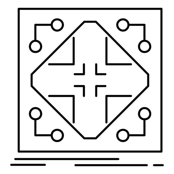 Icono Infraestructura Cuadrícula Datos Estilo Esquema — Vector de stock