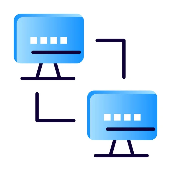 Computercomputer Ikone Flachen Stil — Stockvektor