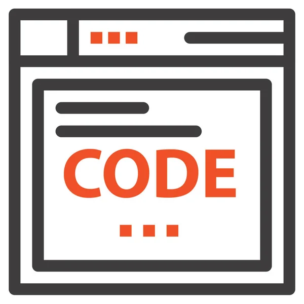 Browser Code Codering Pictogram — Stockvector