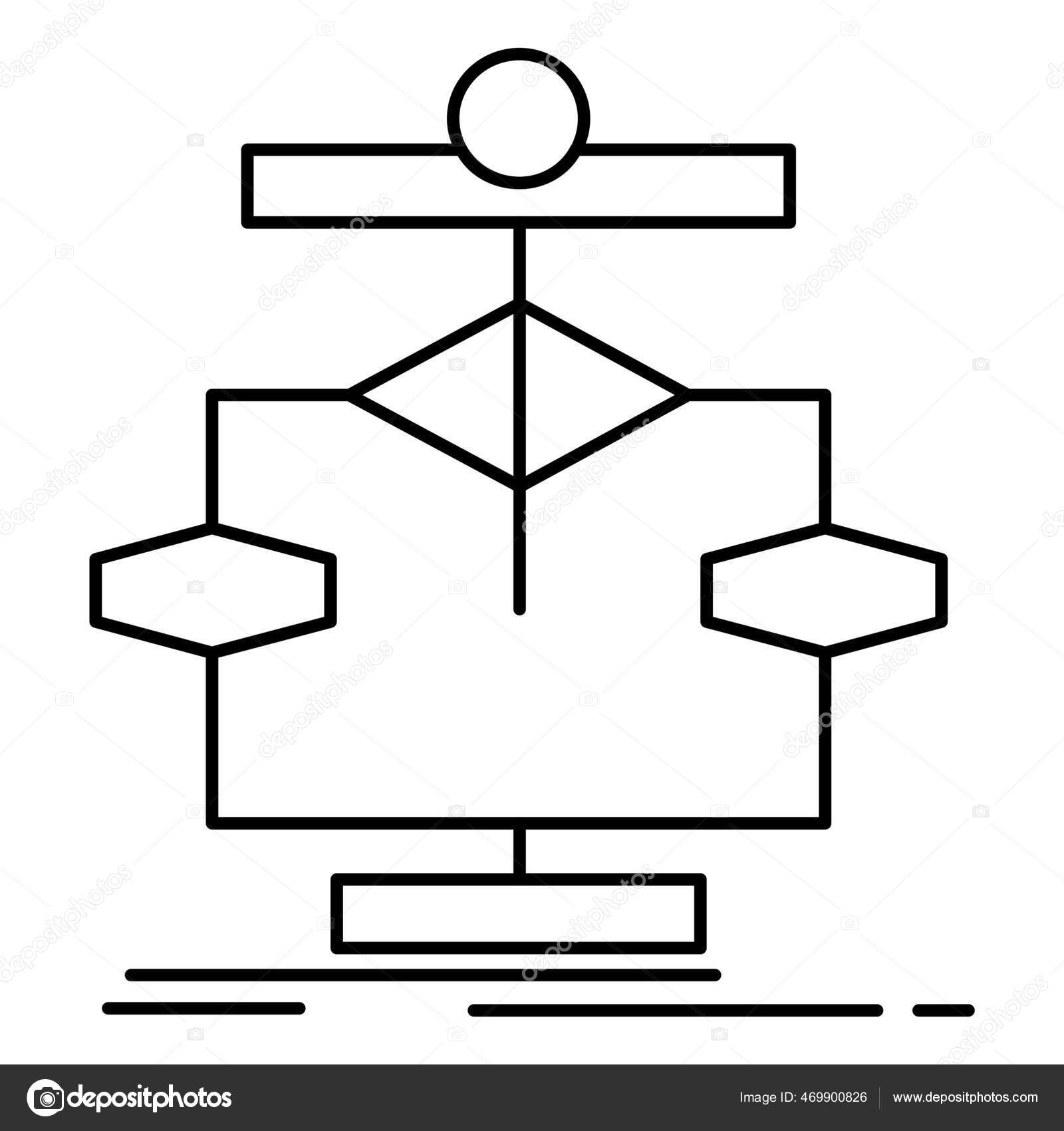 Algorithm Chart Data Icon Outline Style Stock Vector by ©iconfinder ...