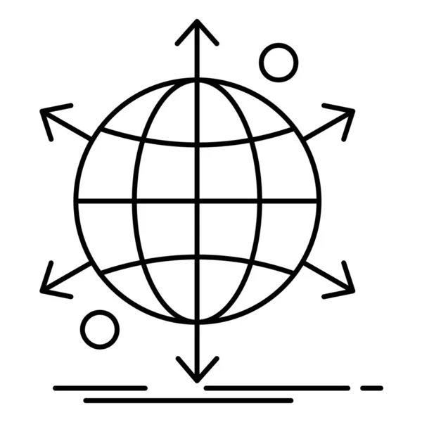 Icono Internacional Negocios Estilo Esquema — Archivo Imágenes Vectoriales