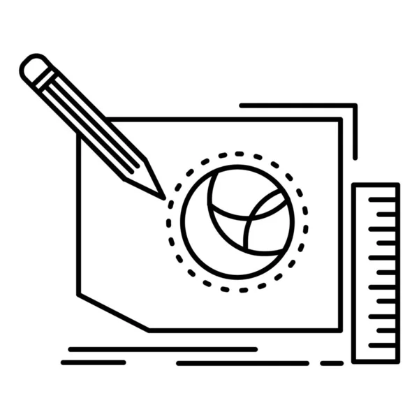 Icono Desarrollo Diseño Contenido Estilo Esquema — Vector de stock