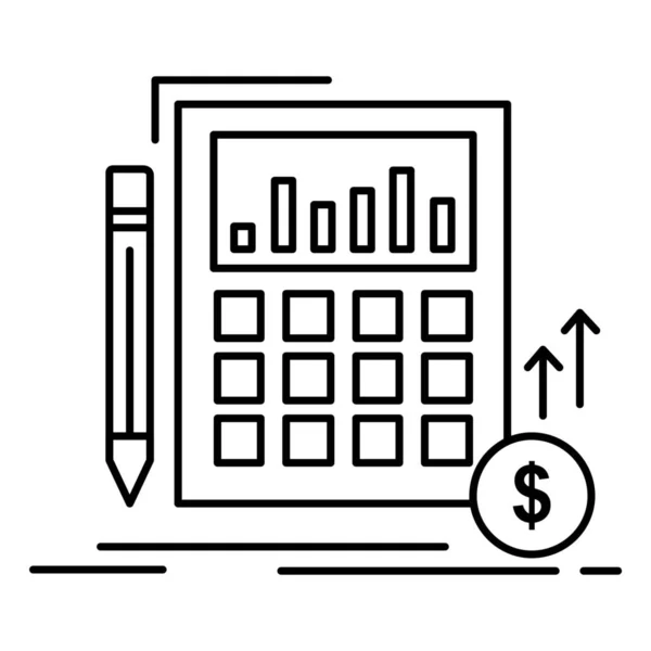 Analytic Calculation Data Icon Outline Style — Wektor stockowy