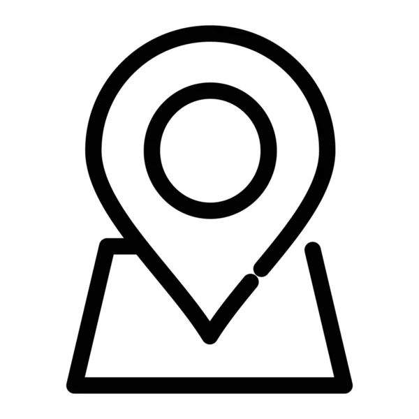 Locatie Kaart Marker Pictogram Omtrek Stijl — Stockvector