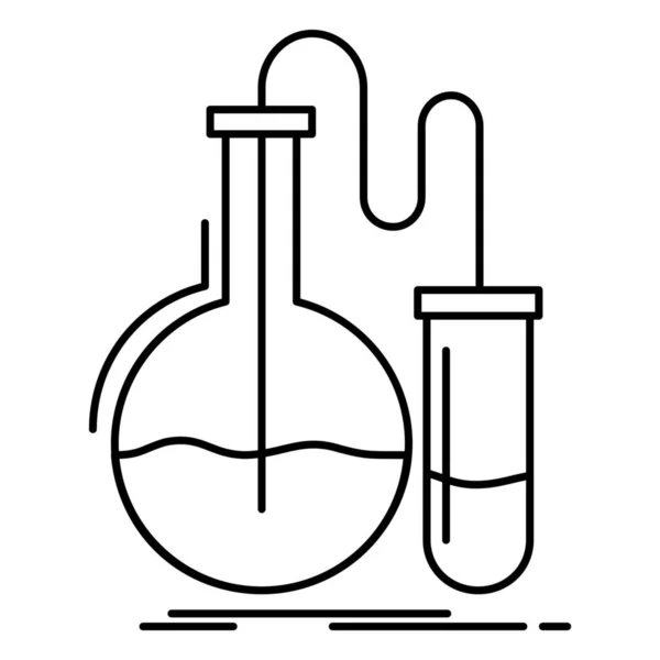 Análisis Química Desarrollo Icono Estilo Esquema — Vector de stock