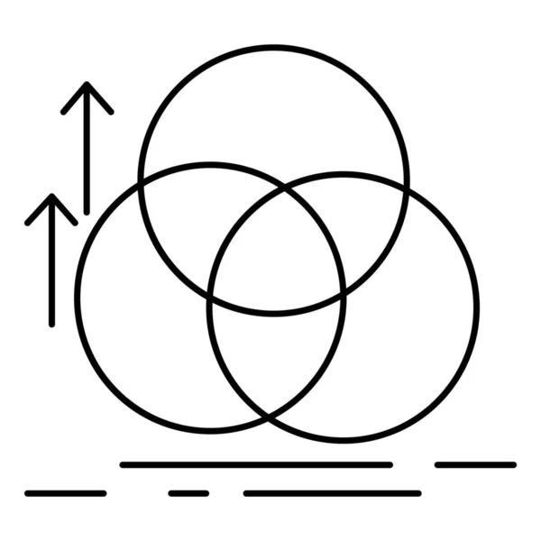 Icône Cercle Équilibre Alignement Dans Style Contour — Image vectorielle