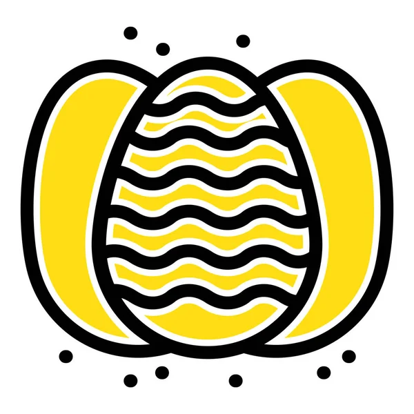 Easter Egg Nature Icon Filled Outline Style — Stock Vector