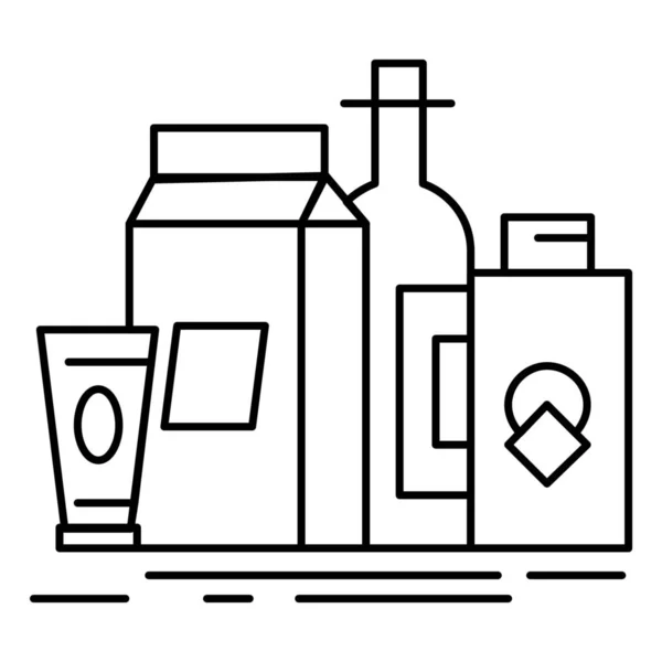 瓶子品牌创作图标的轮廓风格 — 图库矢量图片