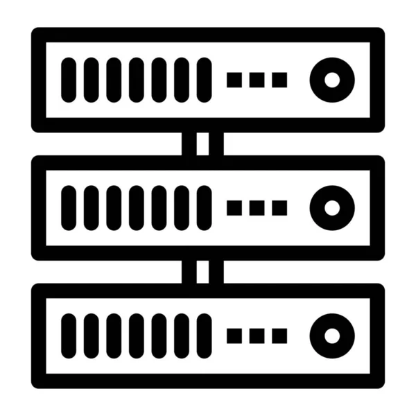 Icône Données Cloud Computing Dans Style Contour — Image vectorielle