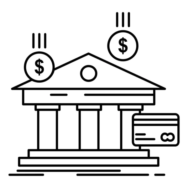 Іконка Банківського Бізнесу Стилі Контур — стоковий вектор
