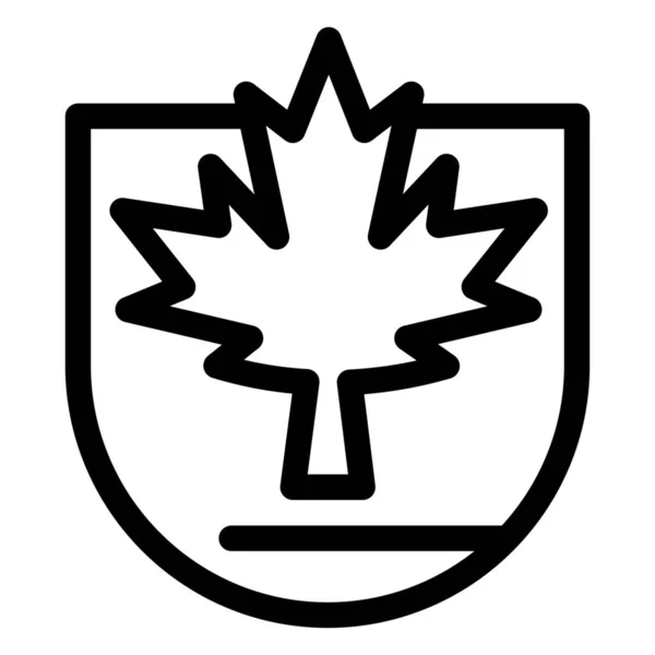 Canada Icône Sécurité Feuille Dans Style Contour — Image vectorielle