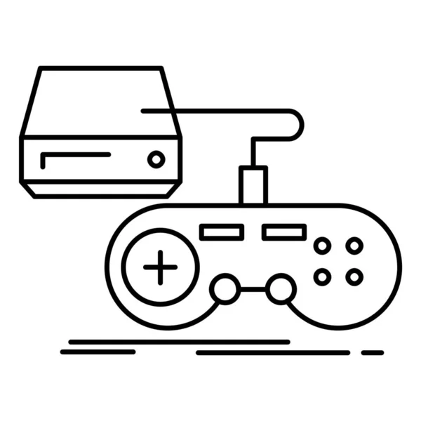 Icono Del Juego Ingeniería Consola Estilo Esquema — Vector de stock