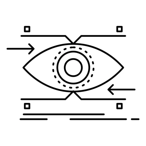 Icône Analytique Oeil Attention Dans Style Contour — Image vectorielle