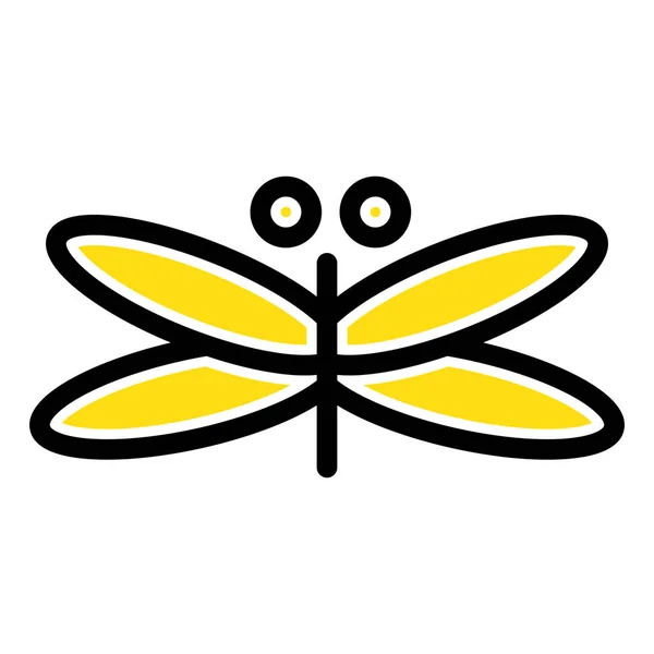 Δράκος Dragonfly Δράκοι Εικονίδιο Στυλ Γεμάτο Περίγραμμα — Διανυσματικό Αρχείο
