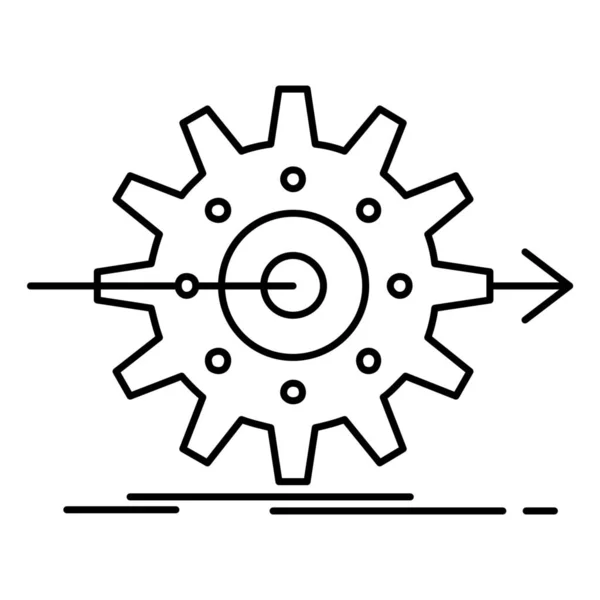 Analytic Gear Investment Icon Outline Style — Stock Vector